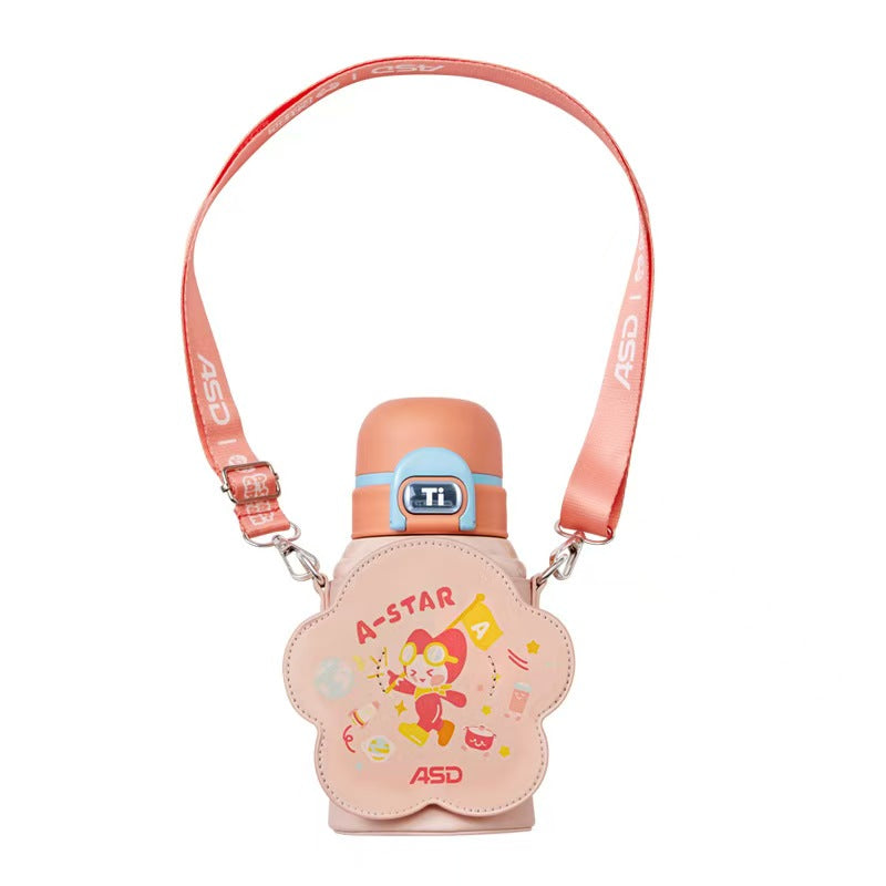 ASD Tixiang Kids Bottle, 620mL Capacity, Pink & Blue Options, Sippy Cup with Carry Sleeve, Thermal Flask.
