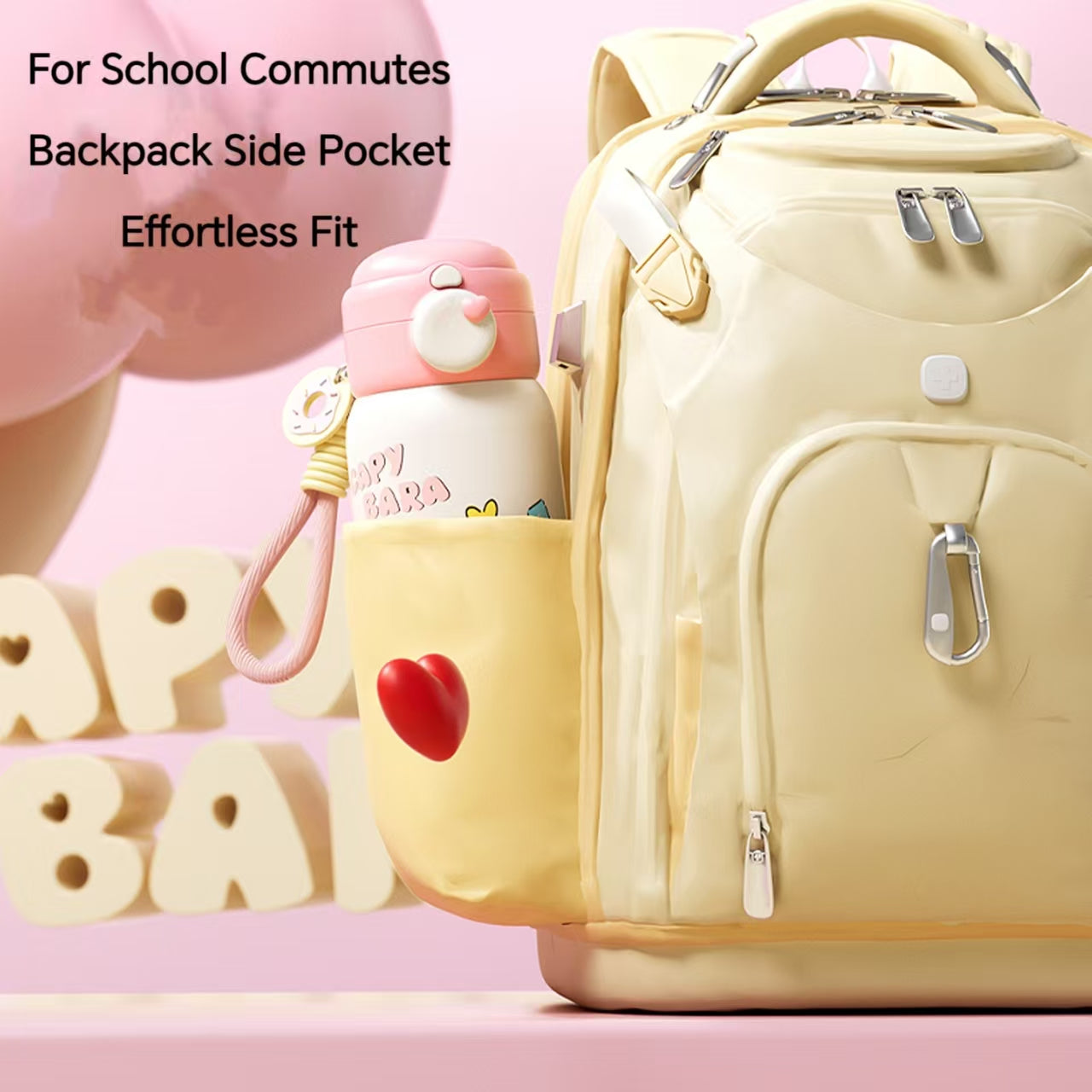 Bemega Capybara Pure Titanium Kids Thermos Cup - Insulated Straw Water Bottle for School, Boys and Girls