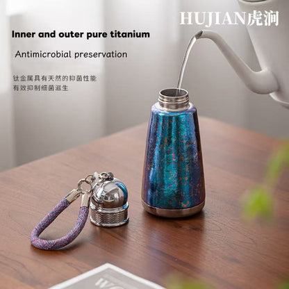 HUJIAN Tiger Gorge Titanium Cup Goddess Cup Pure Titanium Insulated Cup