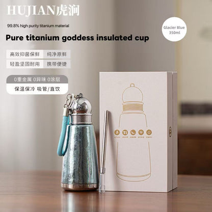 HUJIAN Tiger Gorge Titanium Cup Goddess Cup Pure Titanium Insulated Cup