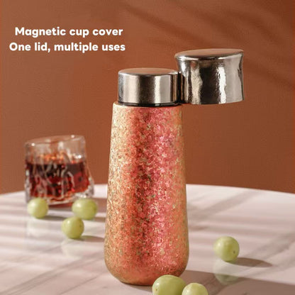 High-appearance pure titanium insulated cup women's cup magnetic suspension titanium cup car portable tea water separation cup