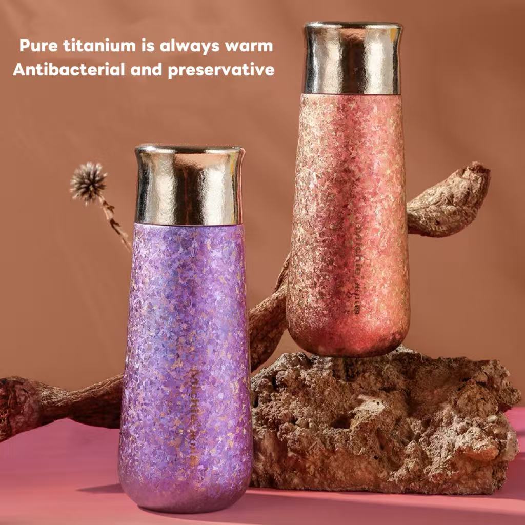 High-appearance pure titanium insulated cup women's cup magnetic suspension titanium cup car portable tea water separation cup