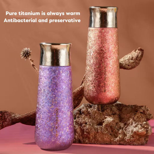 High-appearance pure titanium insulated cup women's cup magnetic suspension titanium cup car portable tea water separation cup