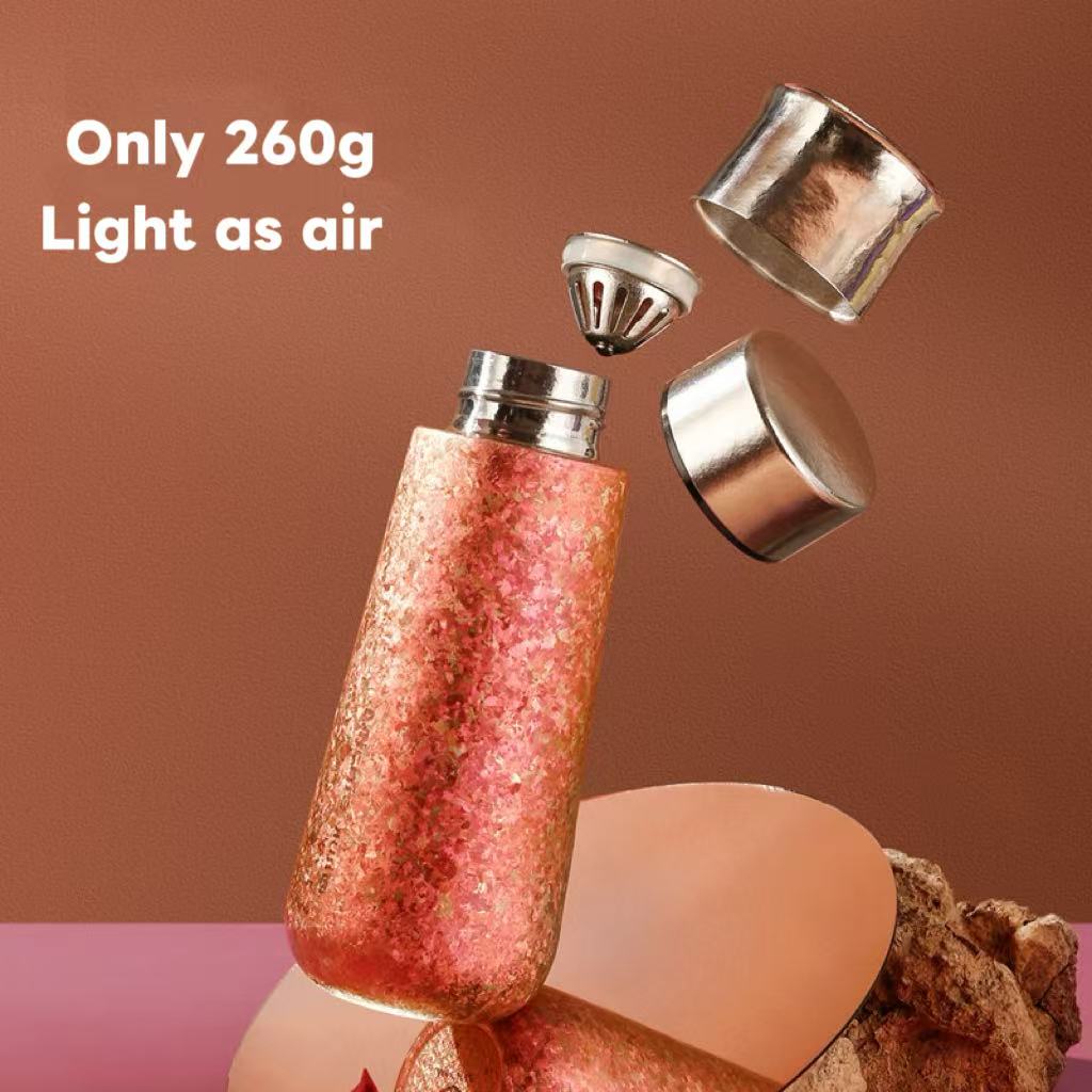 High-appearance pure titanium insulated cup women's cup magnetic suspension titanium cup car portable tea water separation cup