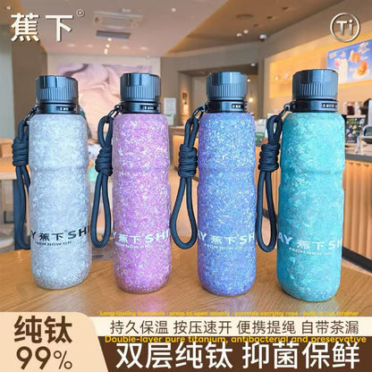 Sport pure titanium insulated cup men and women high-appearance portable quick boiling water kettle tea water separation car titanium cup