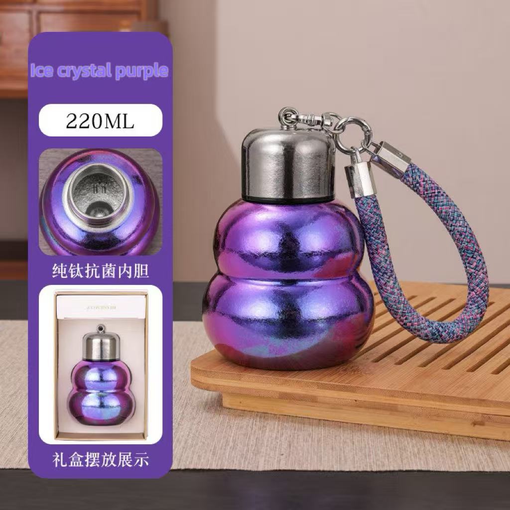 Gourd titanium cup pure titanium insulated cup new model small and portable girl student children's water cup