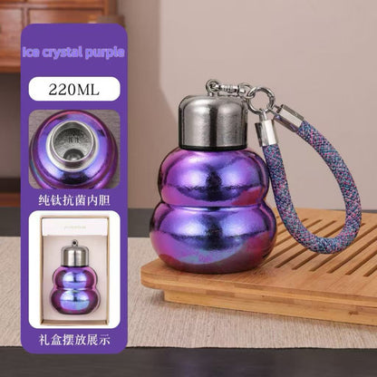 Gourd titanium cup pure titanium insulated cup new model small and portable girl student children's water cup