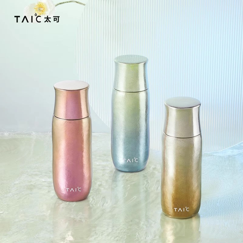 Pure titanium insulated cup, goddess-style slow-cooking tea cup, flower tea and fruit tea, lightweight and high-end, separate liquid compartment cup.