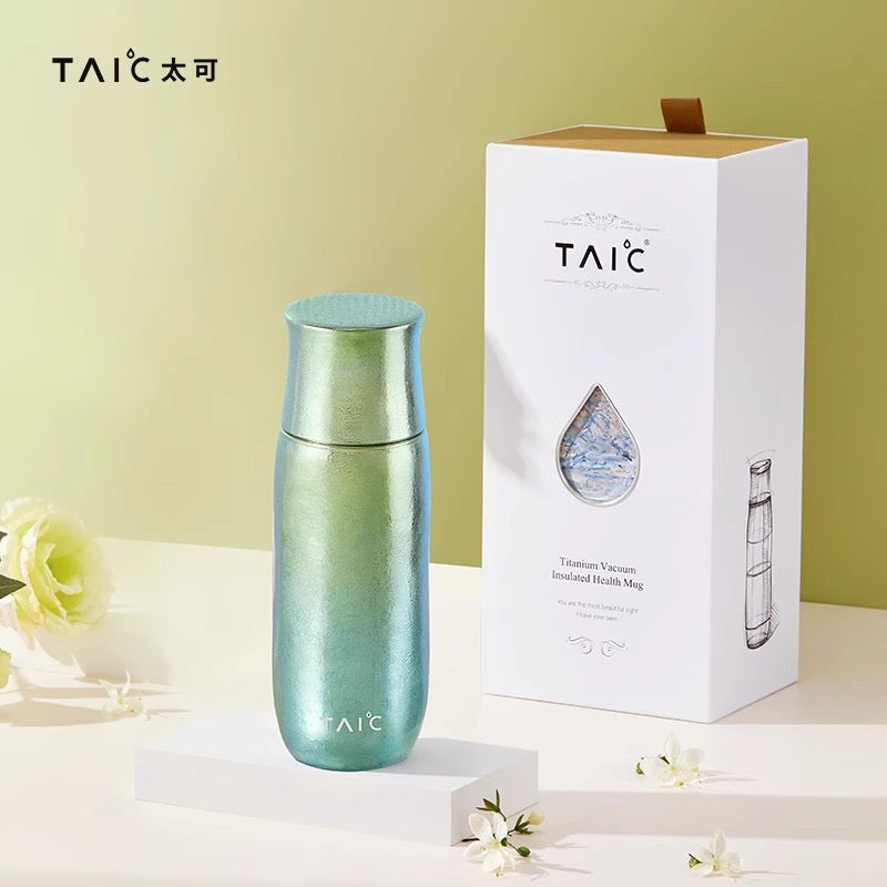 Pure titanium insulated cup, goddess-style slow-cooking tea cup, flower tea and fruit tea, lightweight and high-end, separate liquid compartment cup.