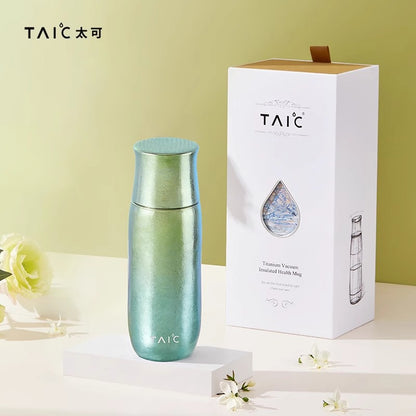Pure titanium insulated cup, goddess-style slow-cooking tea cup, flower tea and fruit tea, lightweight and high-end, separate liquid compartment cup.