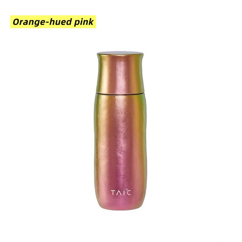 Pure titanium insulated cup, goddess-style slow-cooking tea cup, flower tea and fruit tea, lightweight and high-end, separate liquid compartment cup.